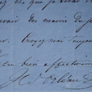 Lettre du duc d'Aumale, relative à la bibliophilie