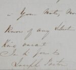 Lettre de l'architecte et paysagiste anglais Joseph Paxton, rédigée depuis Chatsworth