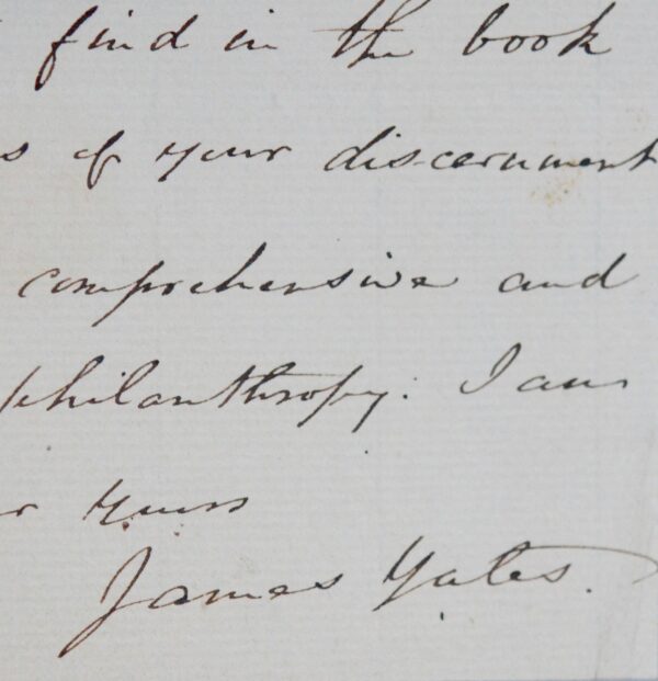 James Yates remercie le préhistorien Jacques Boucher de Perthes pour "Hommes et choses"