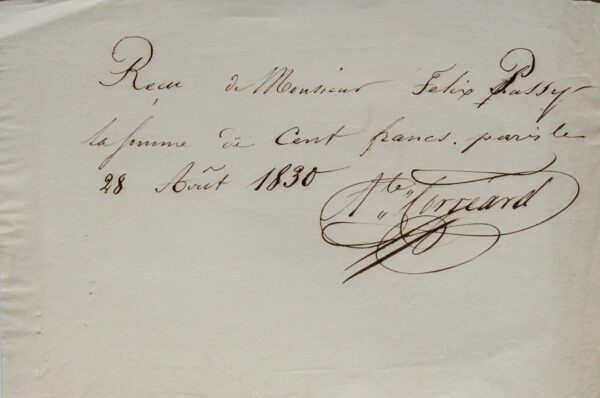 Quittance d'un des rescapés du radeau de la Méduse, Alexandre Corréard