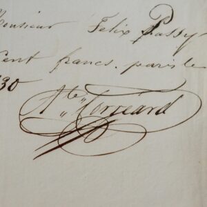 Quittance d'un des rescapés du radeau de la Méduse, Alexandre Corréard