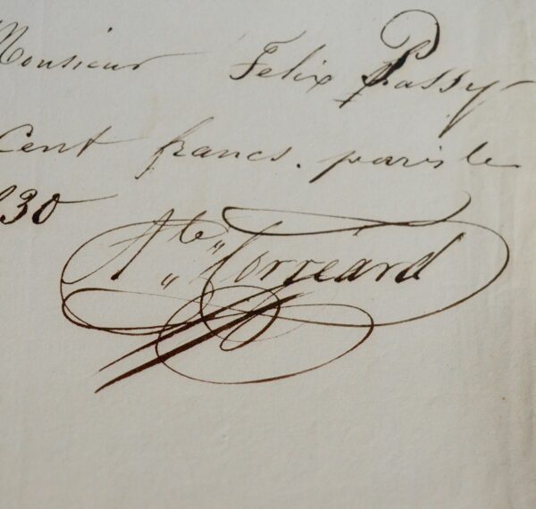 Quittance d'un des rescapés du radeau de la Méduse, Alexandre Corréard