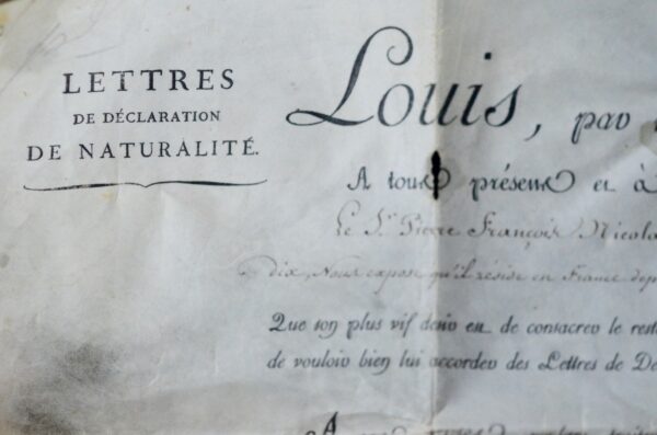 Louis XVIII accorde des lettres de naturalité à un Savoyard
