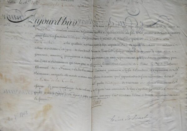 Brevet d'enseigne de vaisseau de Latouche-Tréville