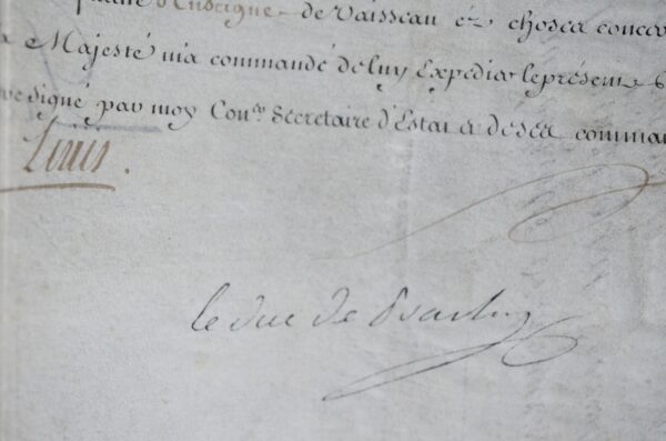 Brevet d'enseigne de vaisseau de Latouche-Tréville