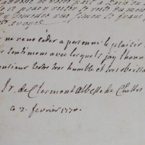 Lettre de l'Abbesse de Chelles, Anne de Clermont-Gessan