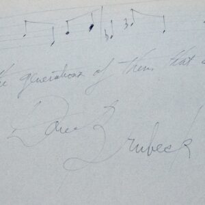 Grande portée musicale signée du jazzman Dave Brubeck