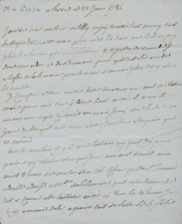 L'amiral de Grasse, disgracié, se retire au château de Tilly