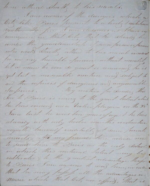 Le Dr Jarvis Roebuck, des îles Vierges, confie l'éducation de son fils au violoniste Pierre Baillot