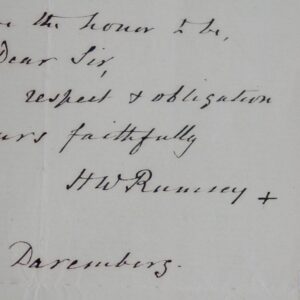 Lettre d'Henry Wyldbore Ramsey, spécialiste de la santé publique anglais