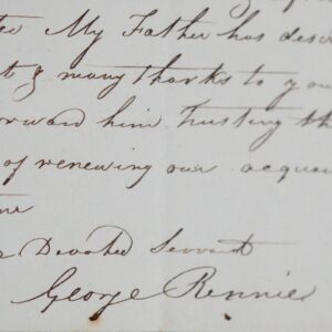 L'ingénieur anglais George Rennie supplée à l'absence de son père John Rennie