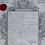 Congé absolu accordé à un fusilier de la Garde nationale de Paris, 1792, signé par Mandat de Grancey