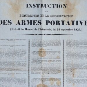 Affiche "Instructions sur l'entretien et la conservation des armes portatives"