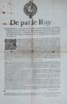 Affiche de 1683 sur les manufactures de dorure à Lyon et en Savoie