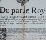 Affiche de 1683 sur les manufactures de dorure à Lyon et en Savoie