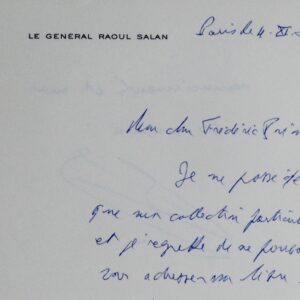 Le général Raoul Salan promet de dédicacer son livre