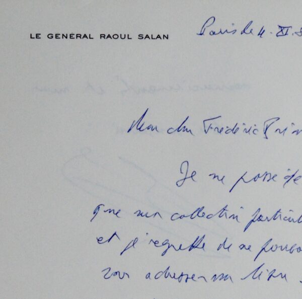 Le général Raoul Salan promet de dédicacer son livre