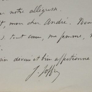 Le maréchal Joffre commente la chute du ministère Herriot