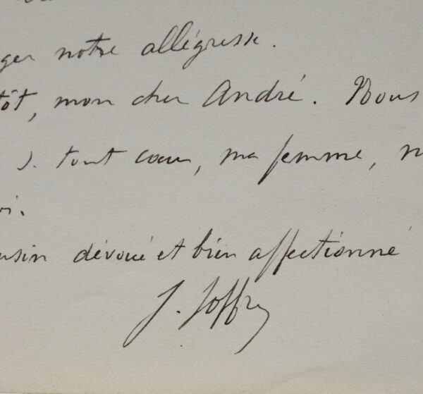 Le maréchal Joffre commente la chute du ministère Herriot