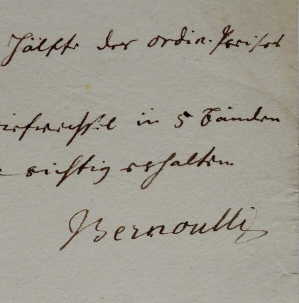 Jean III Bernoulli vend un exemplaire de la correspondance de Jean-Henri Lambert