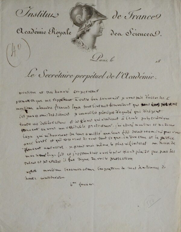 Le mathématicien et physicien Joseph Fourier recommande Laya