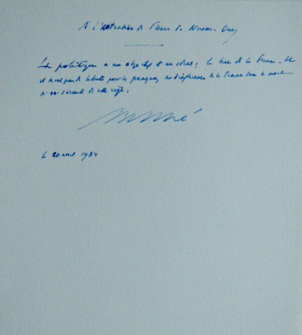 Pensée de Michel Debré sur la politique et la France