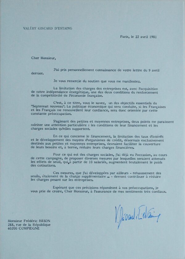 A quatre jours de l'élection présidentielle, Giscard d'Estaing expose ses projets de réformes