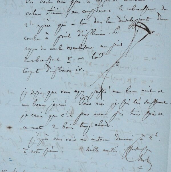 Démonstration mathématique de Michel Chasles, avec croquis