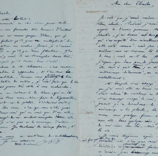 Deux denses lettres du mathématicien Irénée-Jules Bienaymé à Michel Chasles