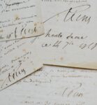 Ensemble de 4 lettres du médecin Lélut relatives à la réédition de son ouvrage sur la phrénologie