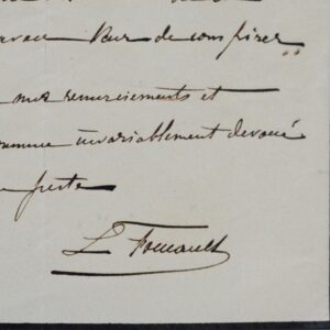 Belle lettre de Léon Foucault sur le télescope de 80 cm commandé à Georges Bontemps