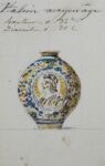Eugène Cicéri dessine un vase italien du moyen-âge en vue d'une estimation