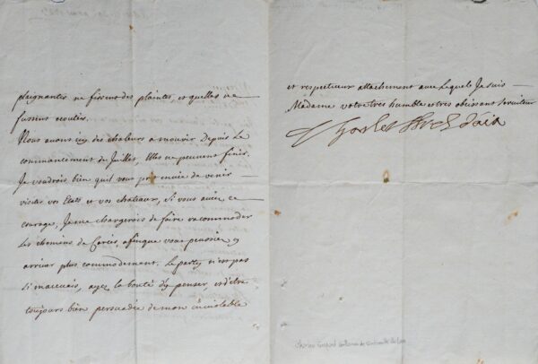 Lettre de l'archevêque d'Aix, Mgr Vintimille du Luc, à la marquise de Rhodes