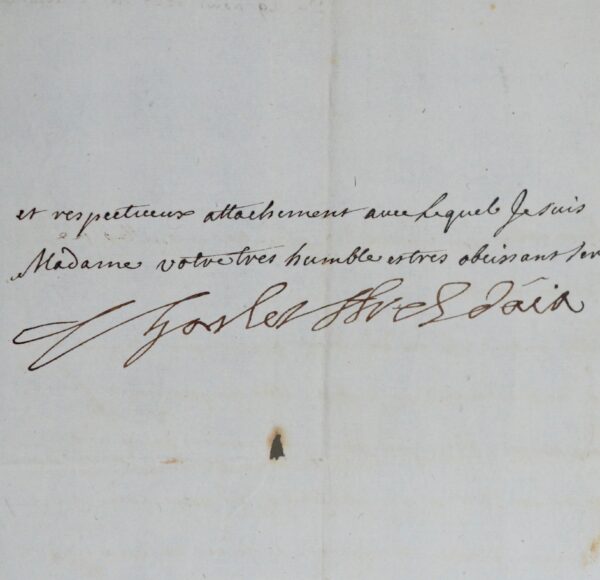 Lettre de l'archevêque d'Aix, Mgr Vintimille du Luc, à la marquise de Rhodes