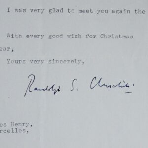 Deux lettres de Randolph Spencer Churchill, fils de Winston
