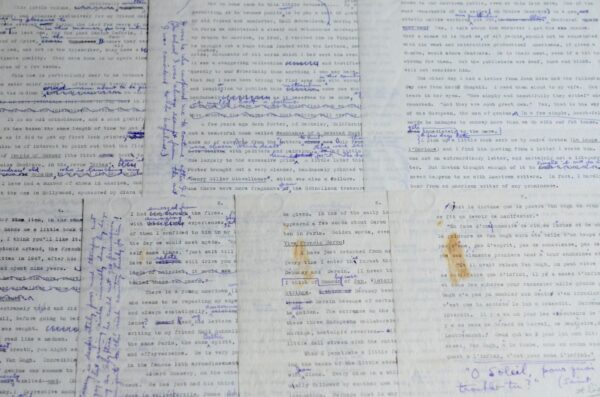 Tapuscrit très corrigé de la préface de "The Waters Reglitterized" d'Henry Miller