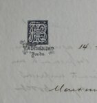 Lettre d'Alfred Bovet, le plus grand collectionneur d'autographes du XIXe s.