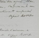 Lettre d'Alfred Bovet, le plus grand collectionneur d'autographes du XIXe s.