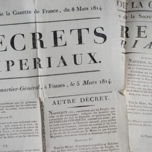 Peu avant d'abdiquer, Napoléon enjoint le Peuple à faire la guerre et condamne les Russes