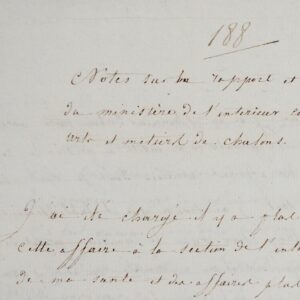 Manuscrit sur l'École des Arts et métiers de Châlons, au moment de sa création en 1806