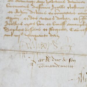 Rare document de 1471 signé par François II, dernier duc de Bretagne