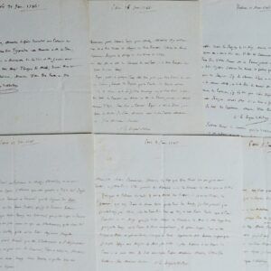 Ensemble de six lettres de d'évêque de Verdun, Henri-Louis-René Des Nos