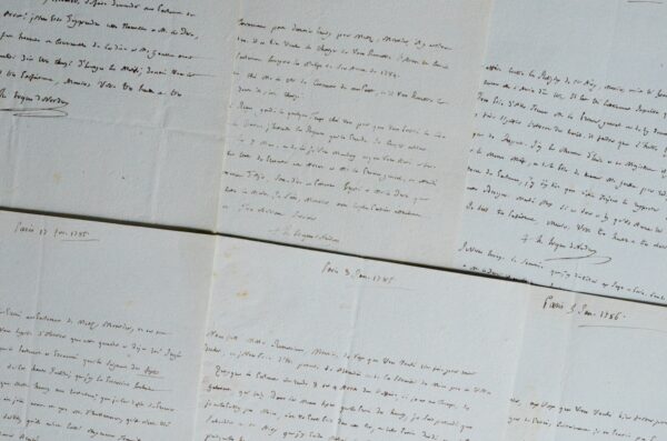 Ensemble de six lettres de d'évêque de Verdun, Henri-Louis-René Des Nos