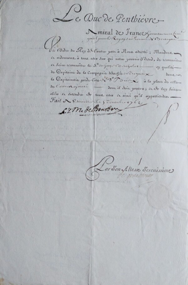 Nomination de capitaine garde-côte de Saint-Brieuc à Trégueux