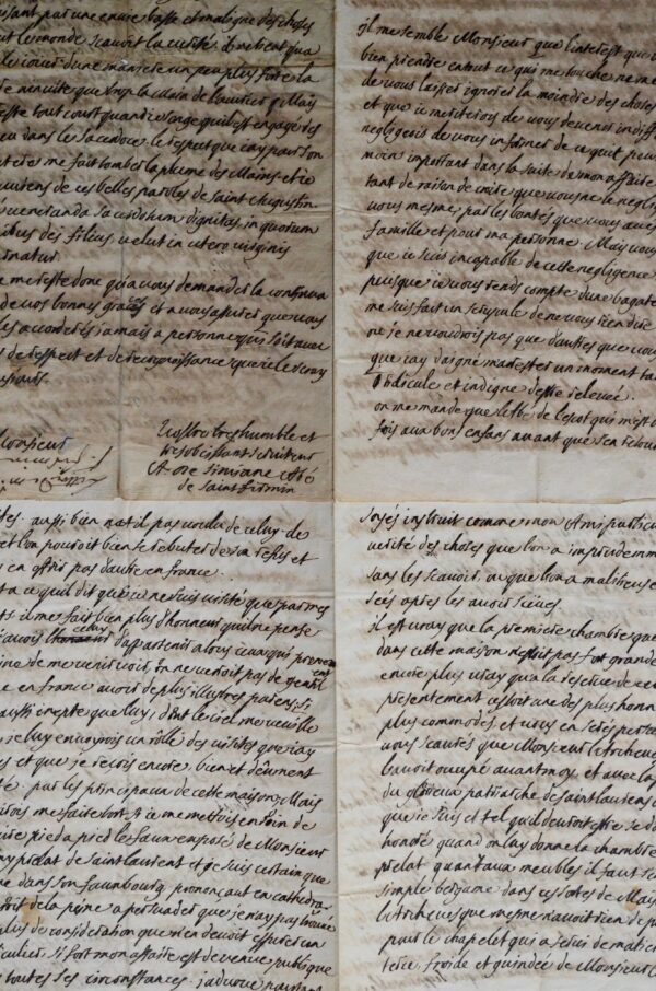 Longue lettre de l'abbé défroqué Alphonse de Simiane, calomnié, peu avant sa mort en 1680