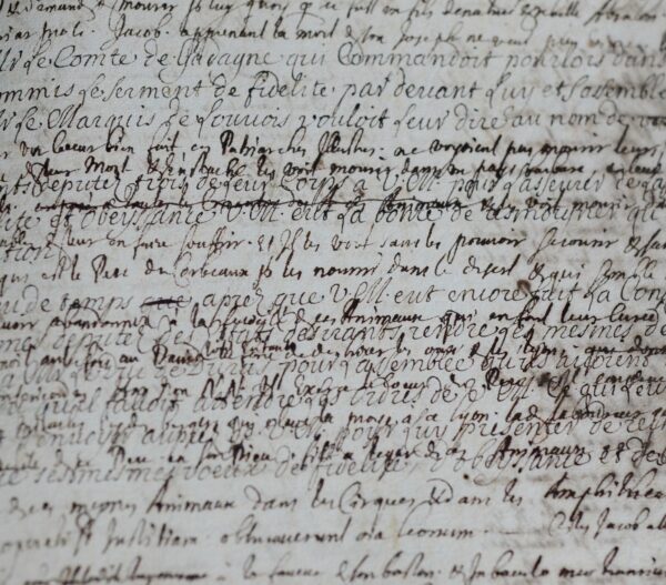 Manuscrit du jésuite Nicolas Patouillet sur les états généraux de Franche-Comté