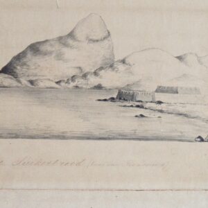 Feuillet du journal de bord de la corvette hollandaise Boreas, avec dessin de la baie de Rio de Janeiro