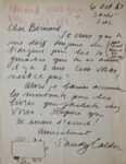 Lettre illustrée de Calder à propos d'une dette pour dix gouaches
