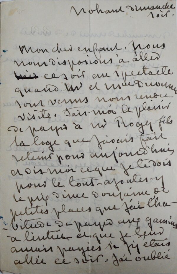 George Sand offre des places aux "gamins" et rémunère l'ouvreuse.