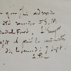 Très importante lettre de Pasteur à Napoléon III sur ses recherches et son laboratoire
